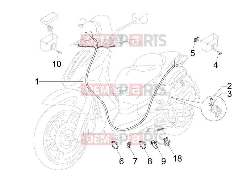 PIAGGIO Beverly 300 ie Tourer Electrical system » Main cable harness