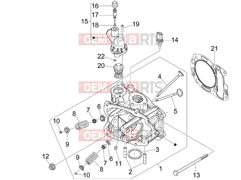 PIAGGIO Beverly 300 ie Tourer Engine » Head unit - Valve