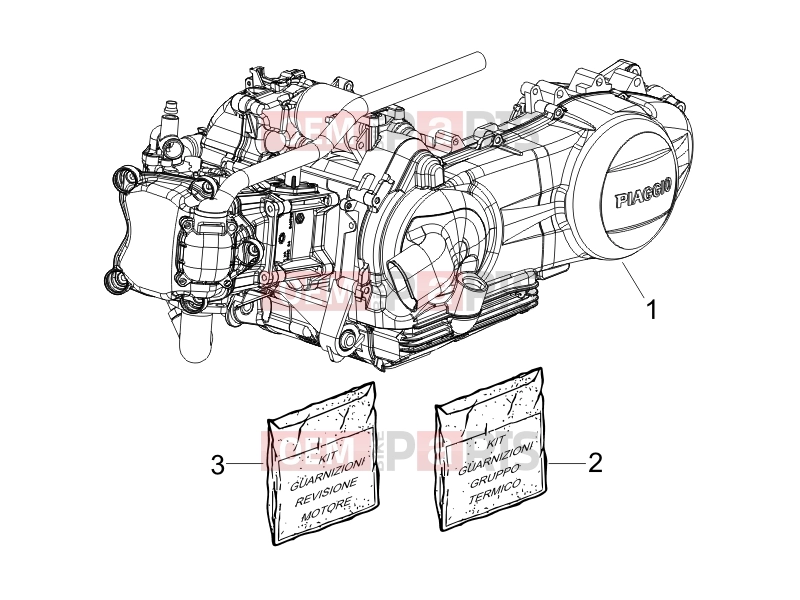 PIAGGIO Beverly 300 RST/S 4V ie Engine » Engine, assembly
