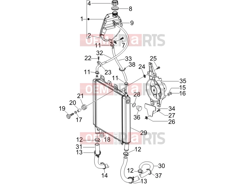 PIAGGIO Beverly 400 ie Frame - Plastic parts - Coachwork » Cooling system