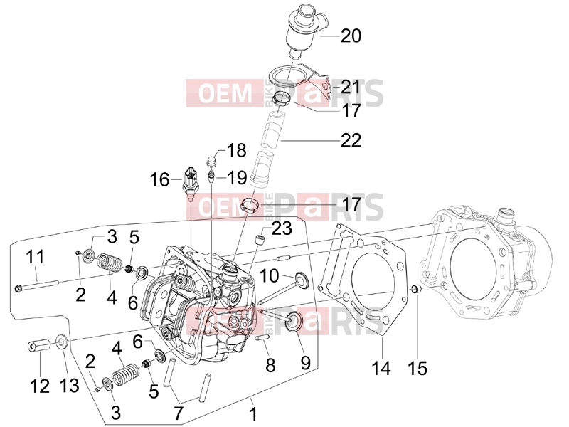 PIAGGIO Beverly 400 ie Tourer Engine » Head unit - Valve