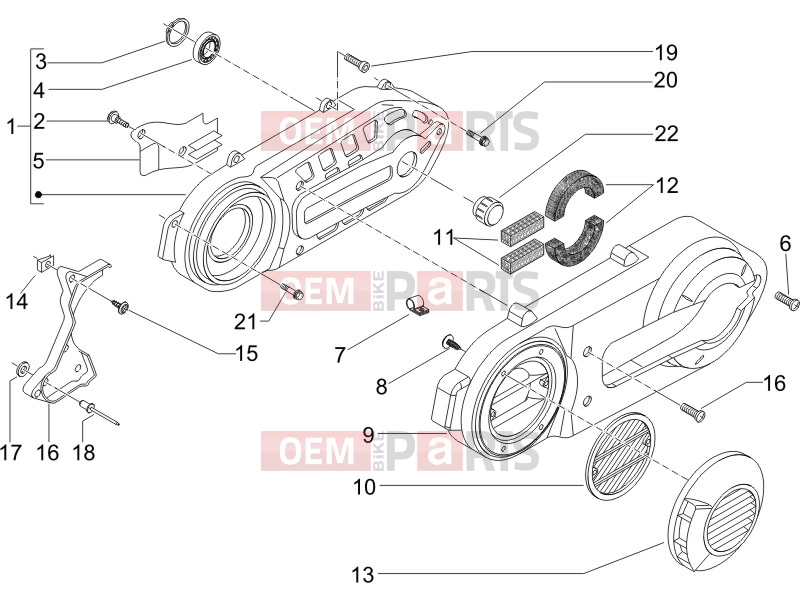PIAGGIO Beverly 500 Engine » Crankcase cover - Crankcase cooling