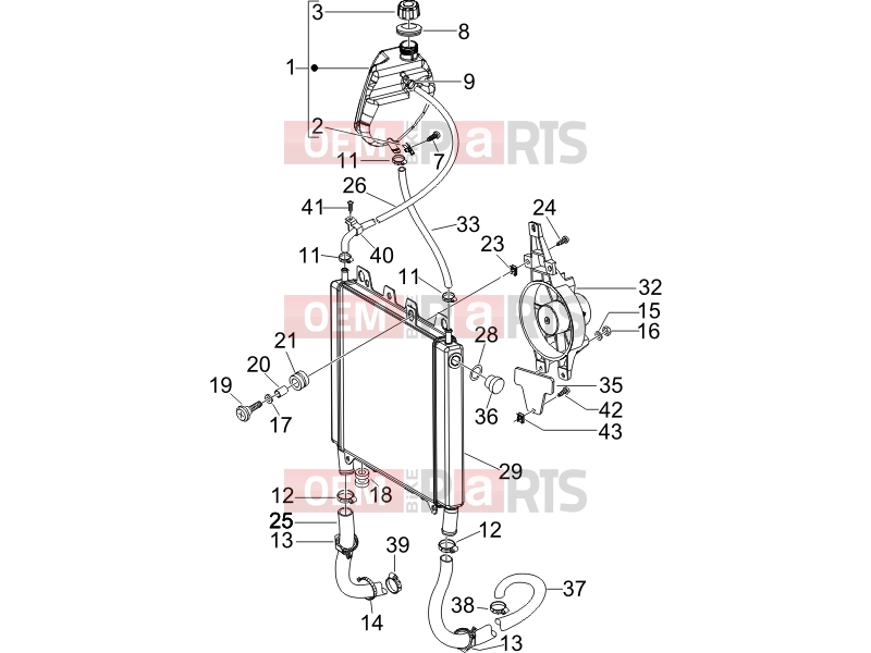 PIAGGIO Beverly 500 Cruiser Frame - Plastic parts - Coachwork » Cooling system