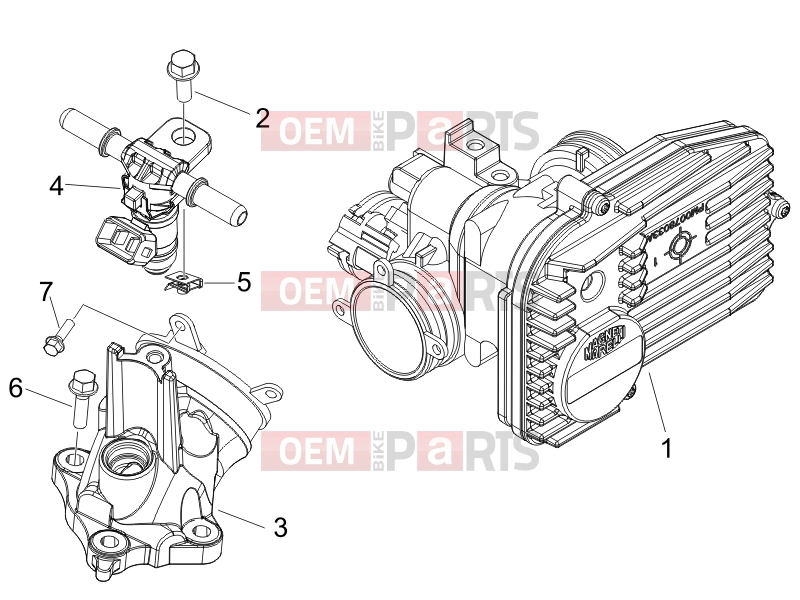 PIAGGIO Beverly 500 Cruiser Engine » Throttle body - Injector - Induction joint
