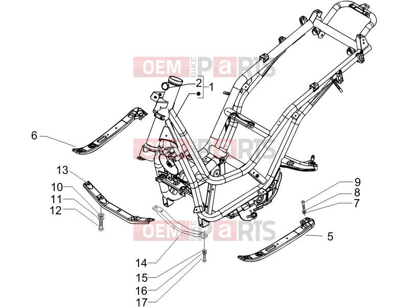 PIAGGIO Beverly 500 Cruiser Frame - Plastic parts - Coachwork » Frame/bodywork