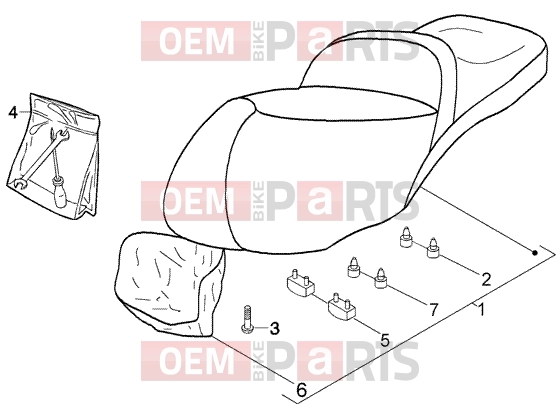 PIAGGIO Chassis » Saddle-tools kit- sattel-
