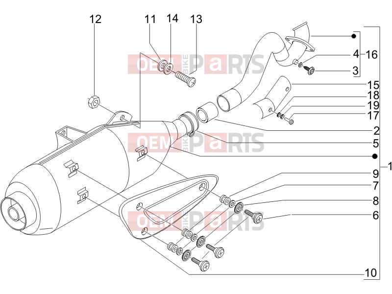 PIAGGIO BV 250 (U.S.A.) Engine » Silencer