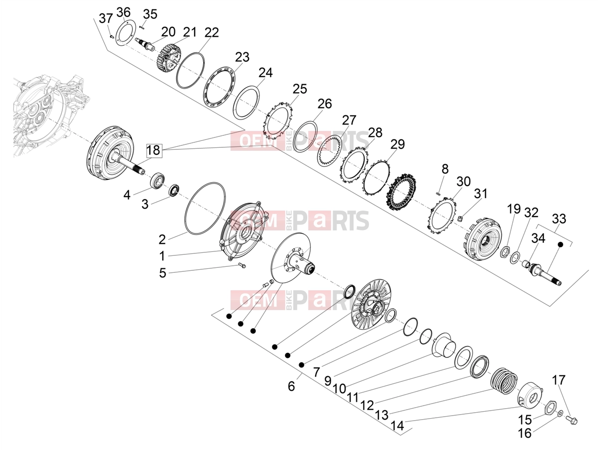 PIAGGIO BV 350 4T 4V ie E4 ABS ( USA / CA ) Engine » Driven pulley