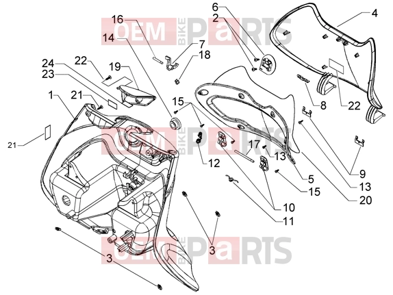 PIAGGIO Chassis » Front top case