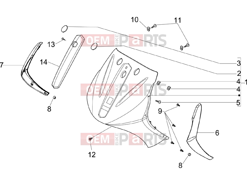 PIAGGIO BV 500 ( USA / CA ) Frame - Plastic parts - Coachwork » Front shield