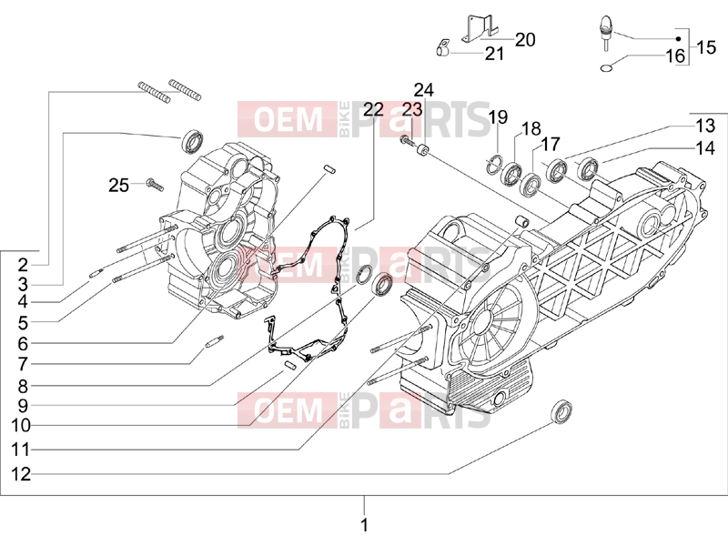 PIAGGIO BV 500 ( USA / CA ) Engine » Crankcase
