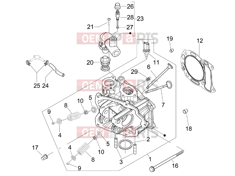 PIAGGIO Carnaby 125 Engine » Head unit - Valve