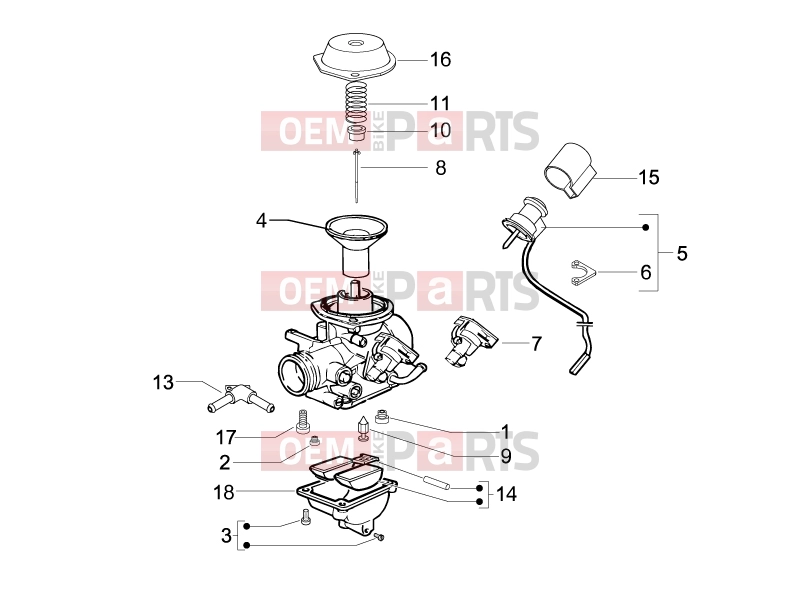PIAGGIO Carnaby 200 Engine » Carburetor's components