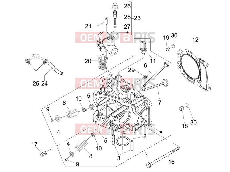PIAGGIO Carnaby 200 Engine » Head unit - Valve
