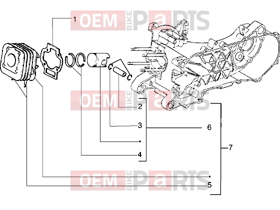 PIAGGIO Engine » Cylinder - piston - piston pin, assy
