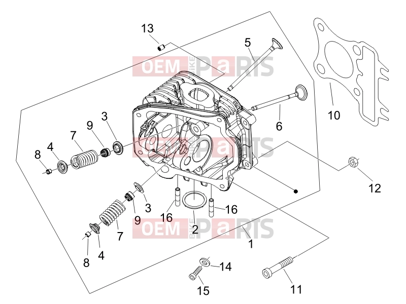 PIAGGIO Fly 100 Engine » Head unit - Valve