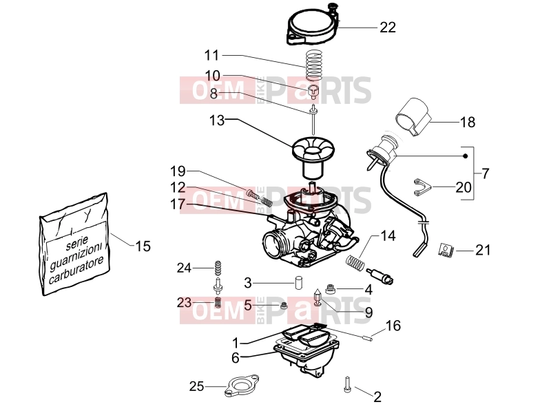 PIAGGIO Fly 100 Engine » Carburetor's components