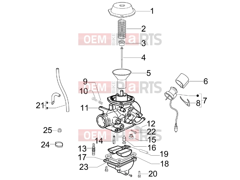 PIAGGIO Fly 100 Engine » Carburetor's components