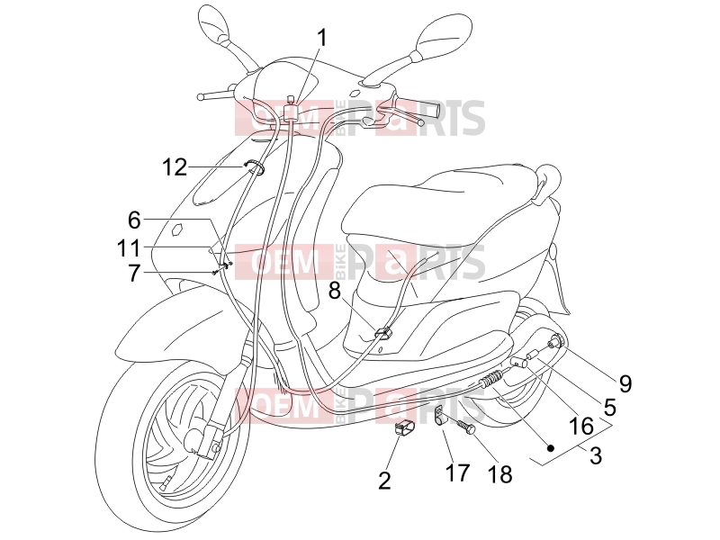 PIAGGIO Fly 125 Braking system - Transmissions » Transmissions