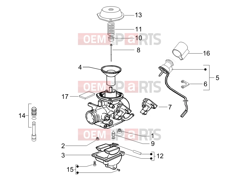 PIAGGIO Fly 125  Engine » Carburetor's components