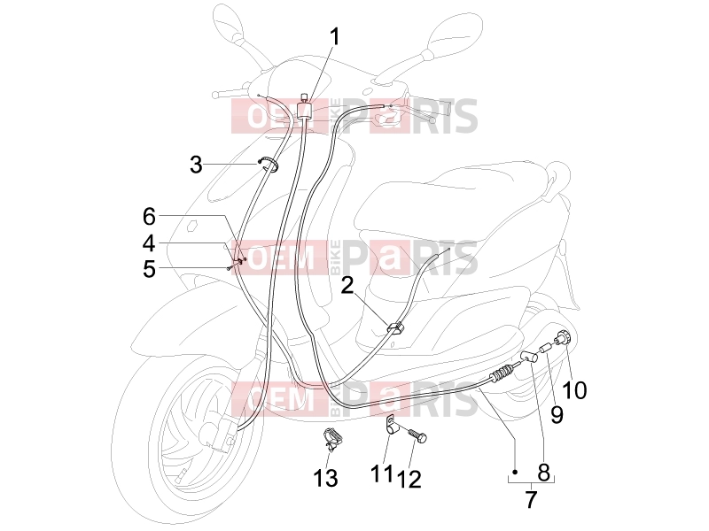 PIAGGIO Fly 125  Braking system - Transmissions » Transmissions