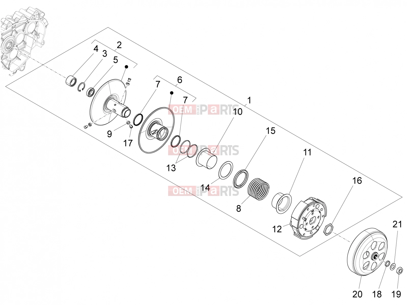 PIAGGIO Fly 125 4T/3V ie Engine » Driven pulley