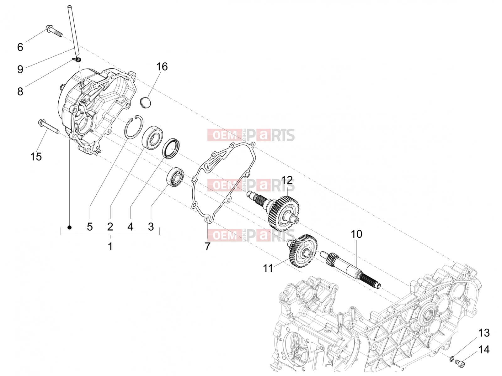 PIAGGIO Fly 125 4T/3V ie Engine » Reduction unit