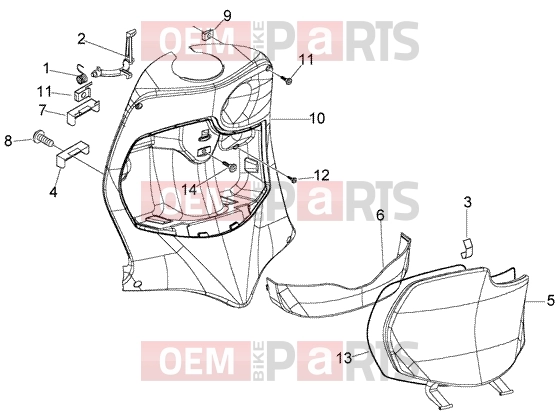 PIAGGIO Chassis » Front glove compartment