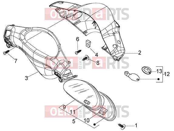 PIAGGIO Handlebars » Speedometer kms.-handlebar covers