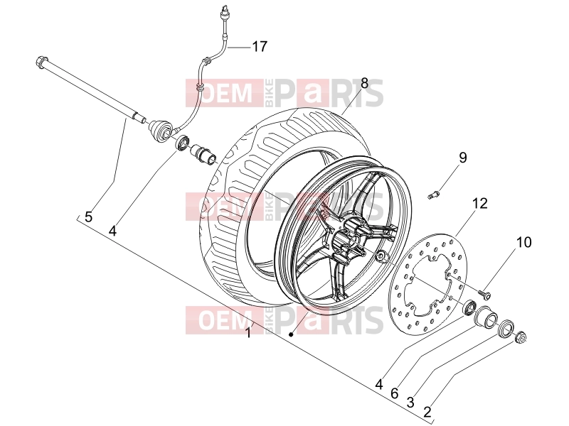PIAGGIO Fly 150 Suspensions - Wheels » Front wheel