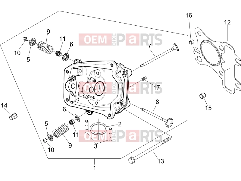 PIAGGIO Fly 150 Engine » Head unit - Valve