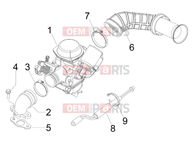PIAGGIO Fly 150 Engine » Carburettor, assembly - Union pipe
