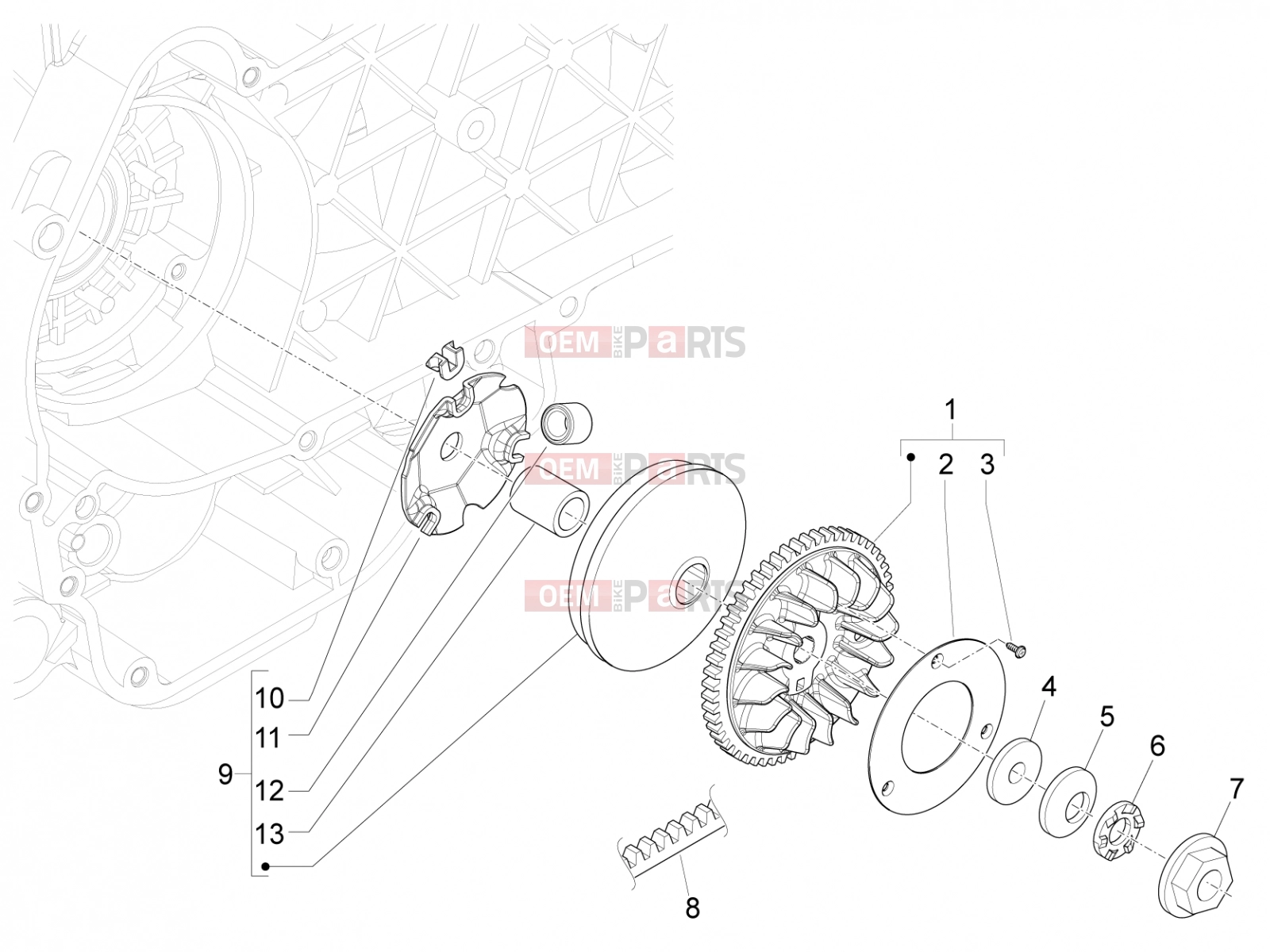 PIAGGIO Fly 150 Engine » Driving pulley