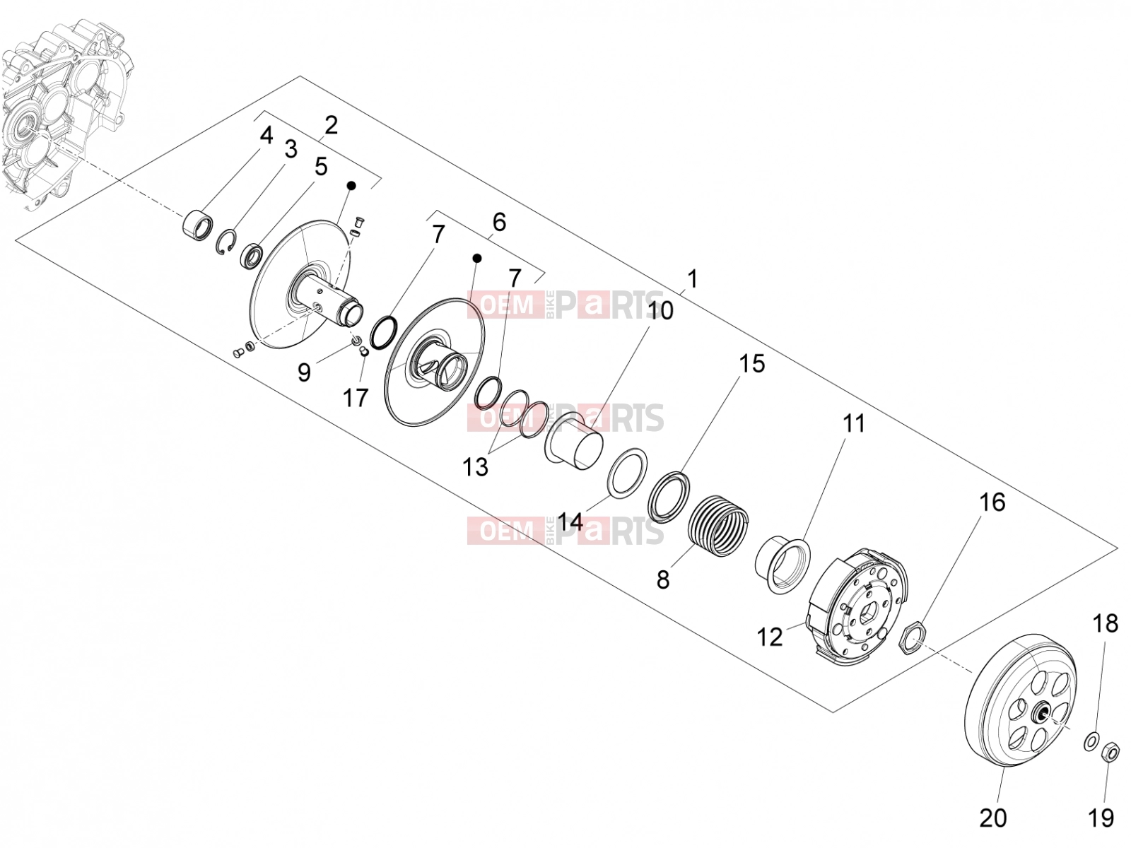 PIAGGIO Fly 150 3V ie Engine » Driven pulley