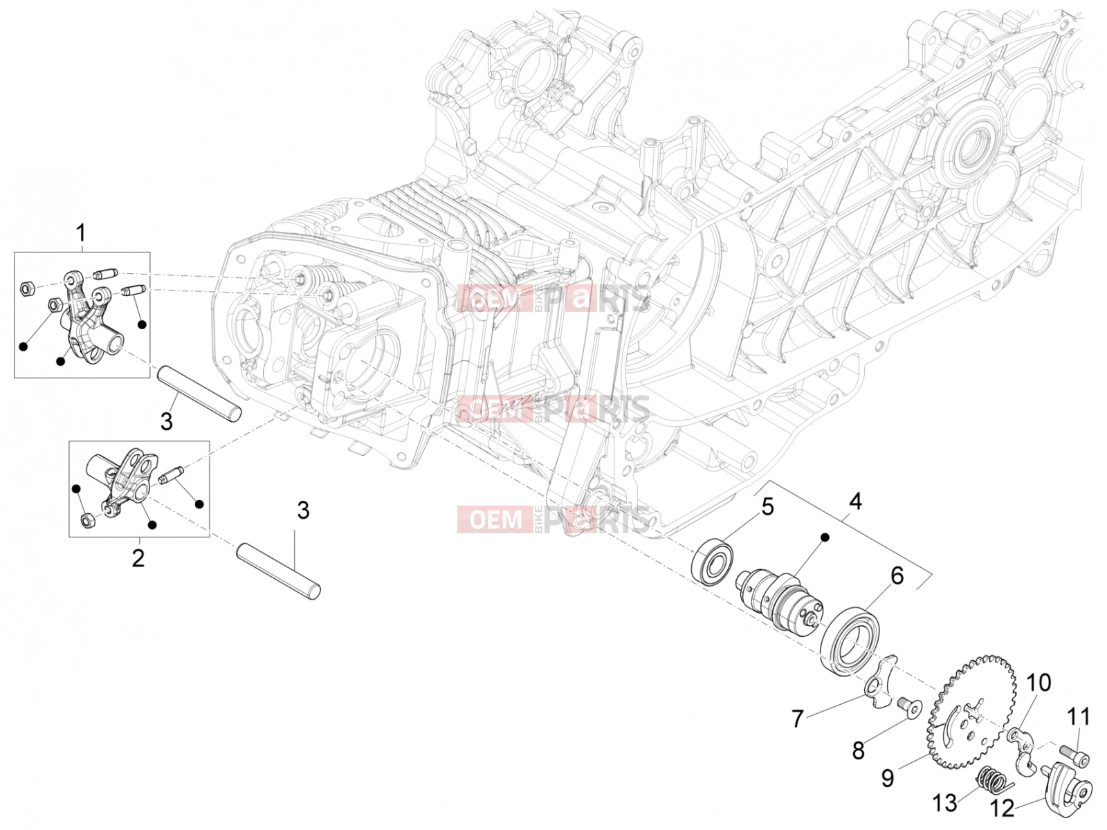 PIAGGIO Fly 150 3V ie Engine » Rocking levers support unit