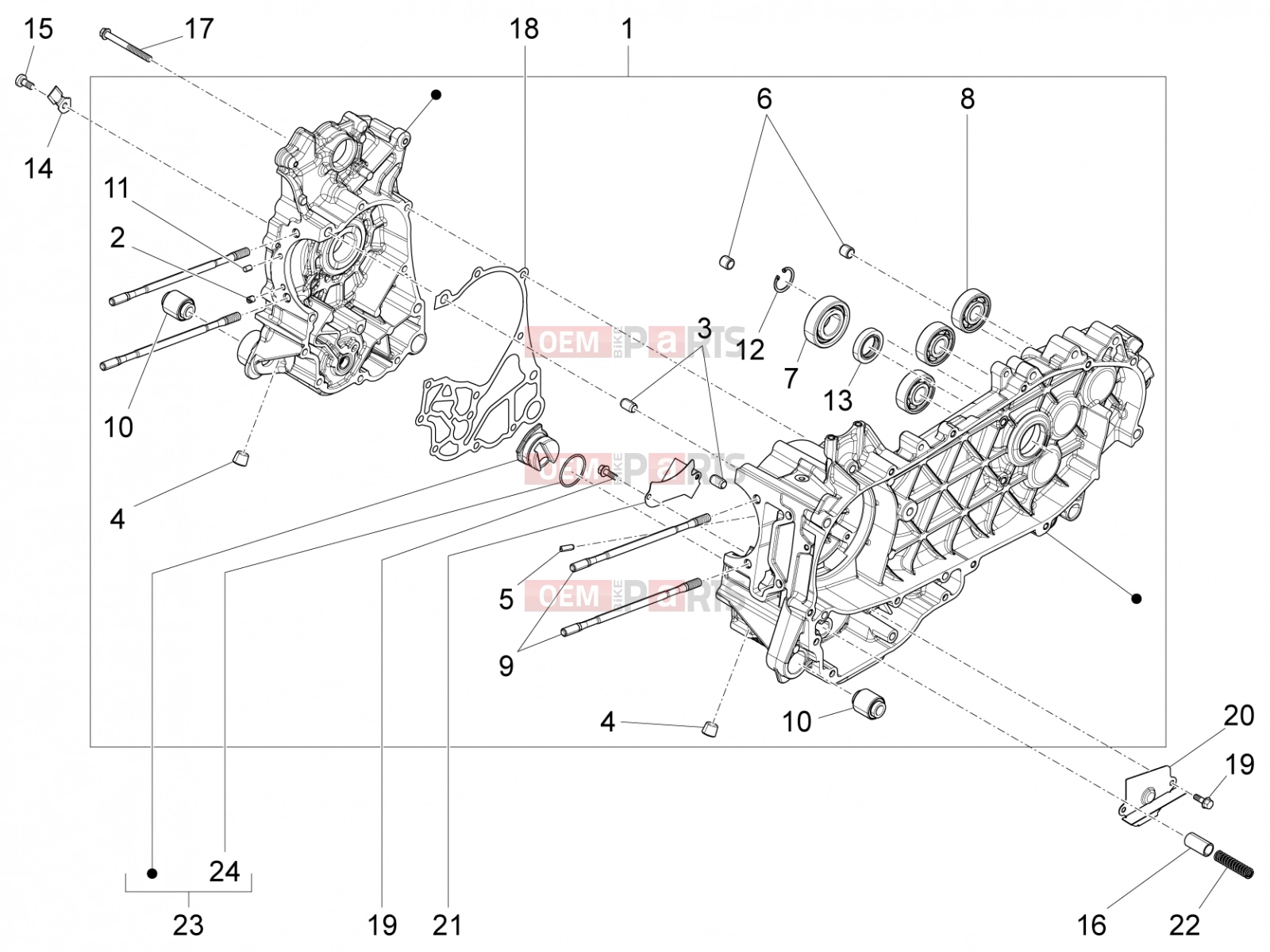 PIAGGIO Fly 150 3V ie Engine » Crankcase