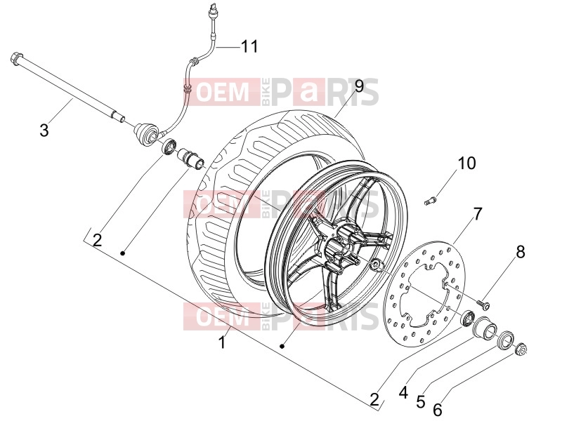PIAGGIO Fly 150 Suspensions - Wheels » Front wheel