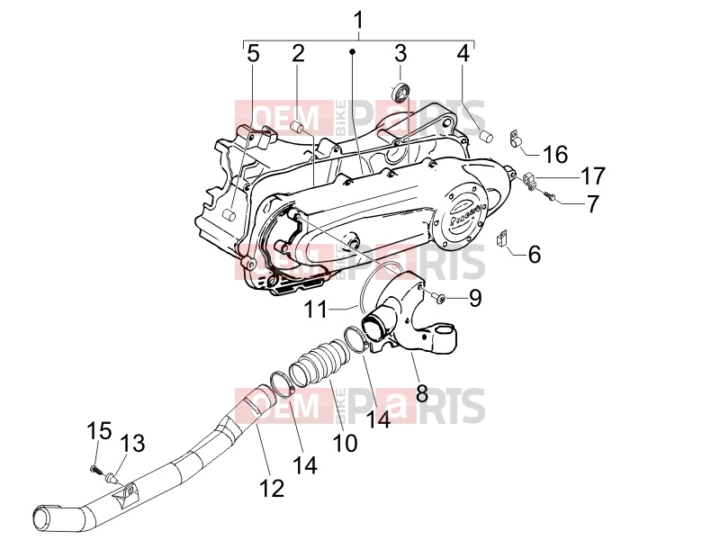 PIAGGIO Fly 50 4T Engine » Crankcase cover - Crankcase cooling