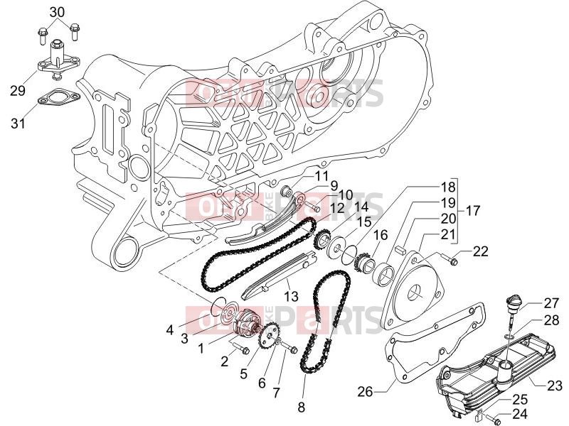 PIAGGIO Fly 50 4T Engine » Oil pump