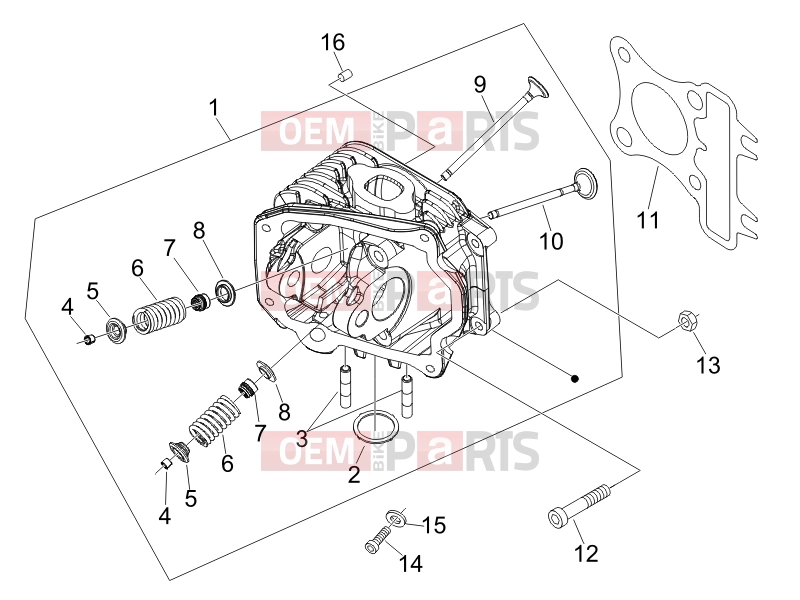 PIAGGIO Fly 50 4T Engine » Head unit - Valve