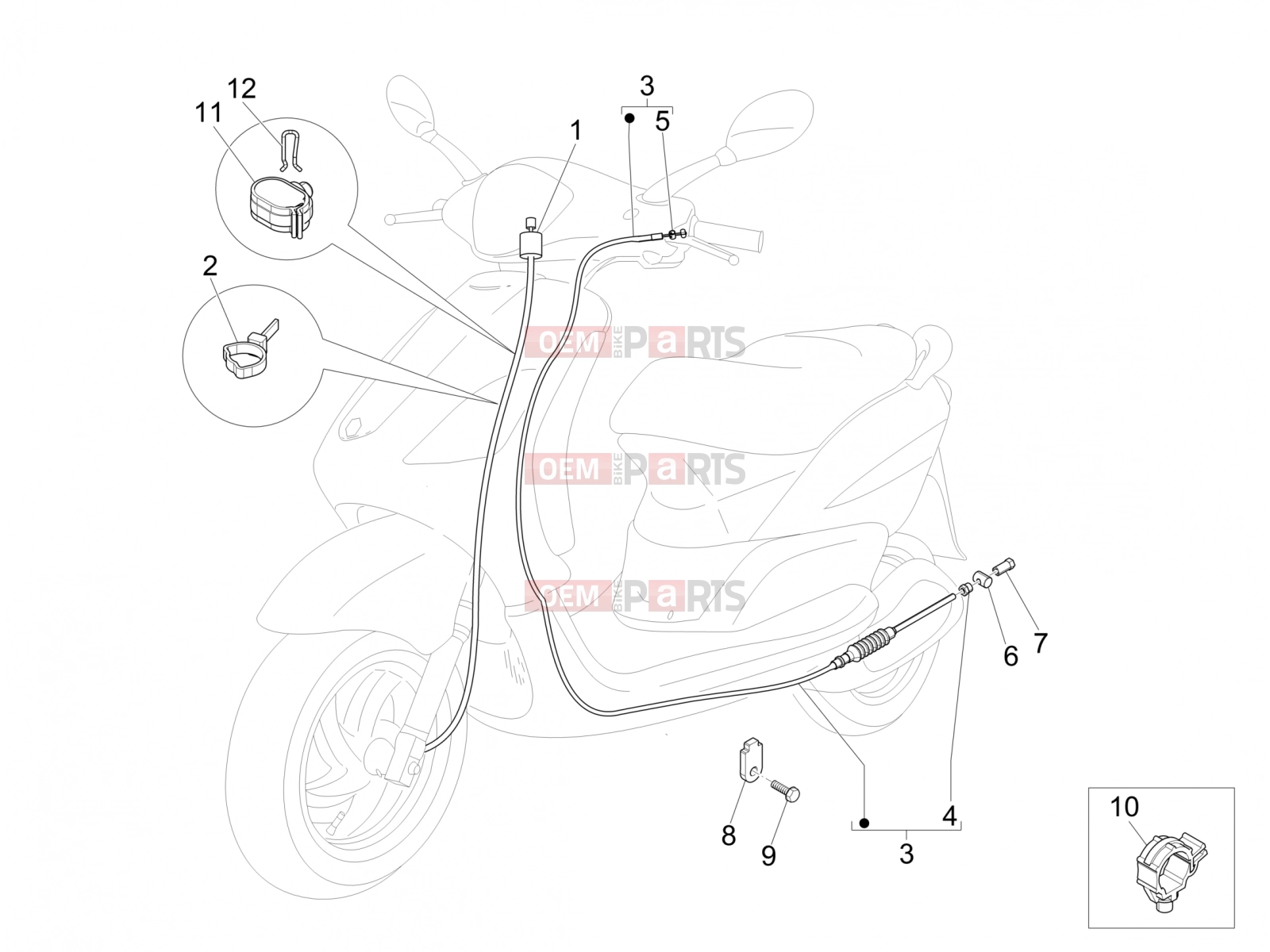 PIAGGIO Fly 50 4T 2V Braking system - Transmissions » Transmissions
