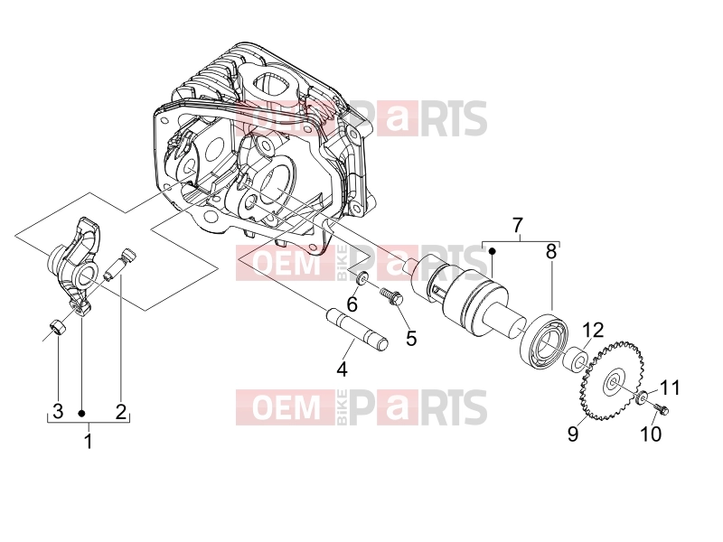 PIAGGIO Fly 50 4T 2V Engine » Rocking levers support unit