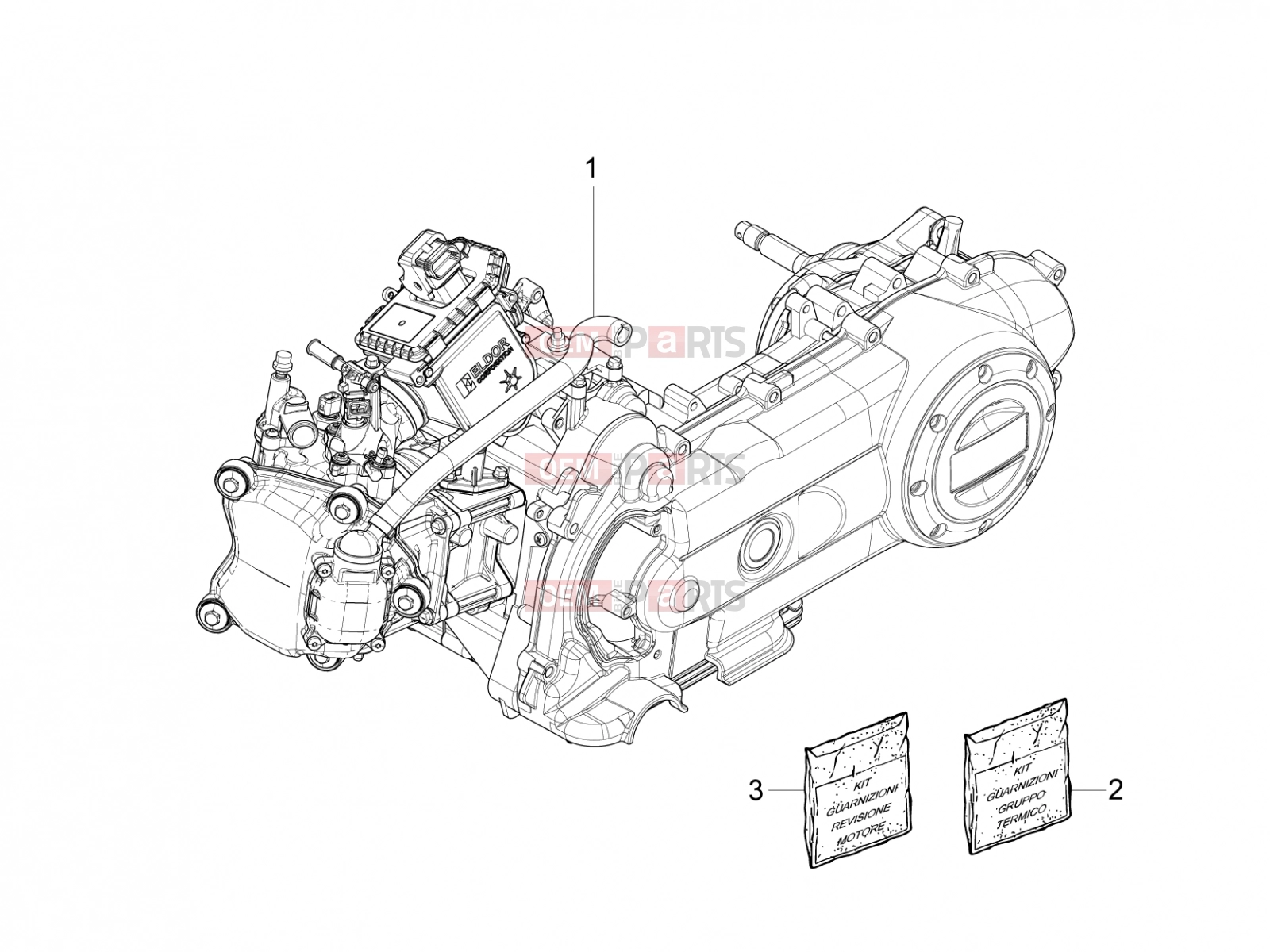 PIAGGIO Fly 50 4T 4V (USA) Engine » Engine, assembly
