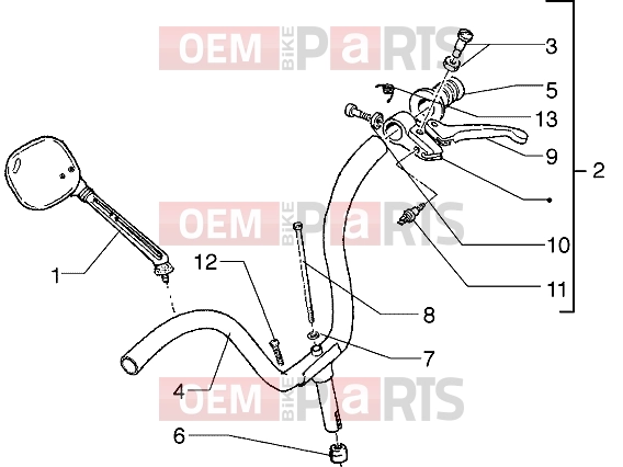 PIAGGIO Handlebars » Handlebars component parts