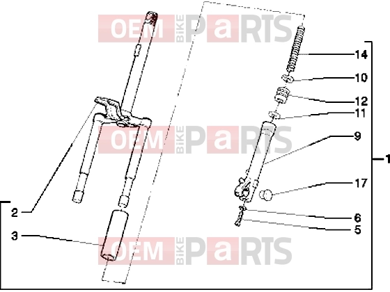 PIAGGIO Suspensions-Wheels » Steering column