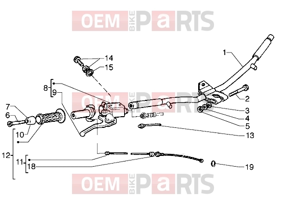 PIAGGIO Handlebars » Handlebars component parts