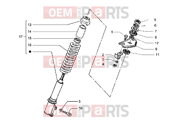 PIAGGIO Suspensions-Wheels » Front shock absorber