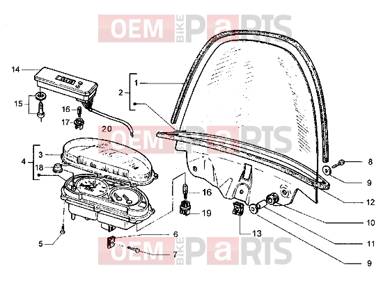 PIAGGIO Suspensions-Wheels » Speedometer (kms)-Windshield