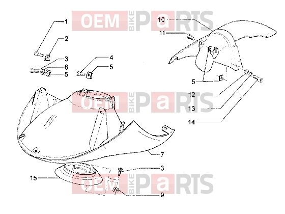PIAGGIO Chassis » Front mudguard-Rear mudguard