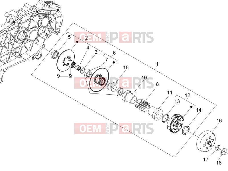 PIAGGIO Liberty 125 4T 2V Engine » Driven pulley